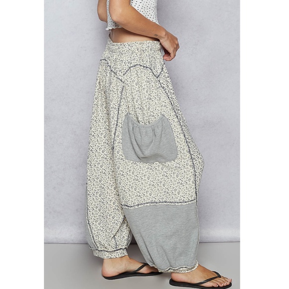 POL Floral Gray and Cream Joggers new $42.00 FIRM - Picture 2 of 4